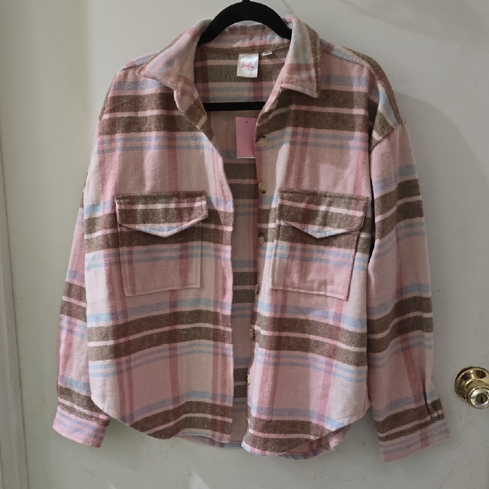 Barbie Pink and Brown Plaid Shirt